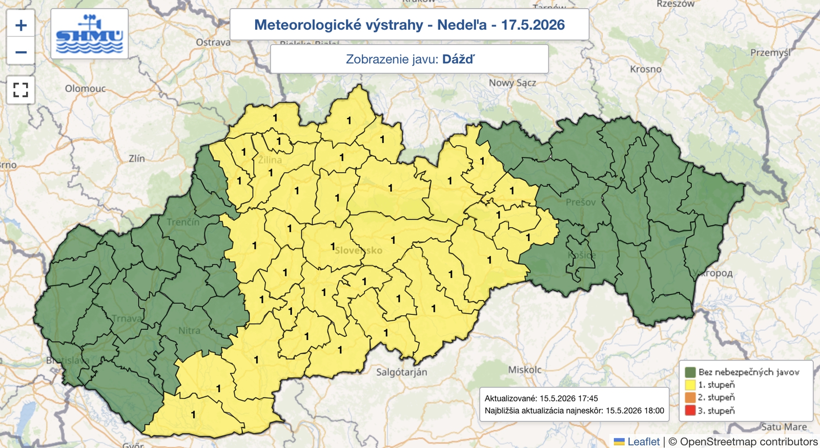 Víkend prinesie dážď: Výstrahy
