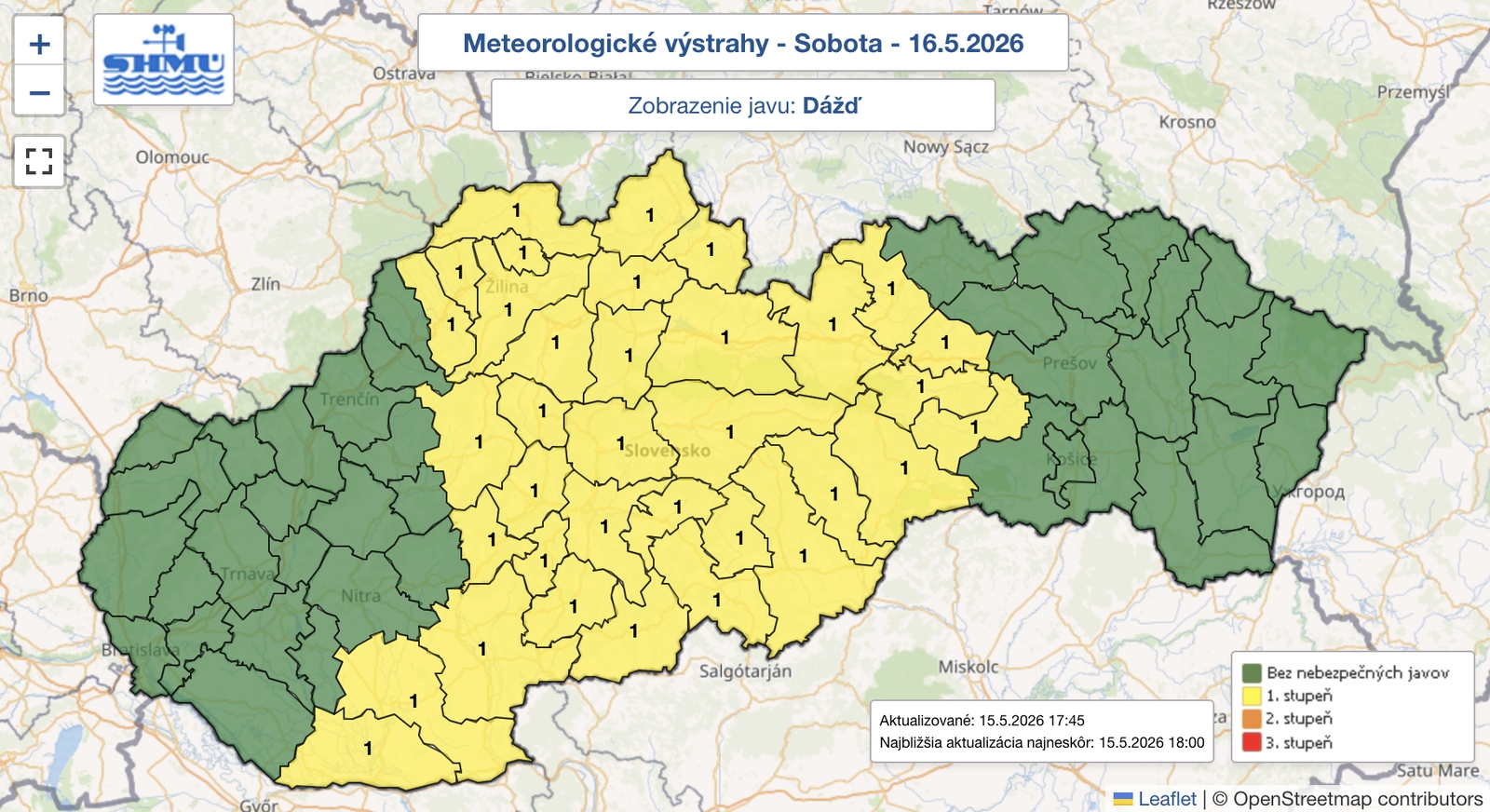 Víkend prinesie dážď: Výstrahy