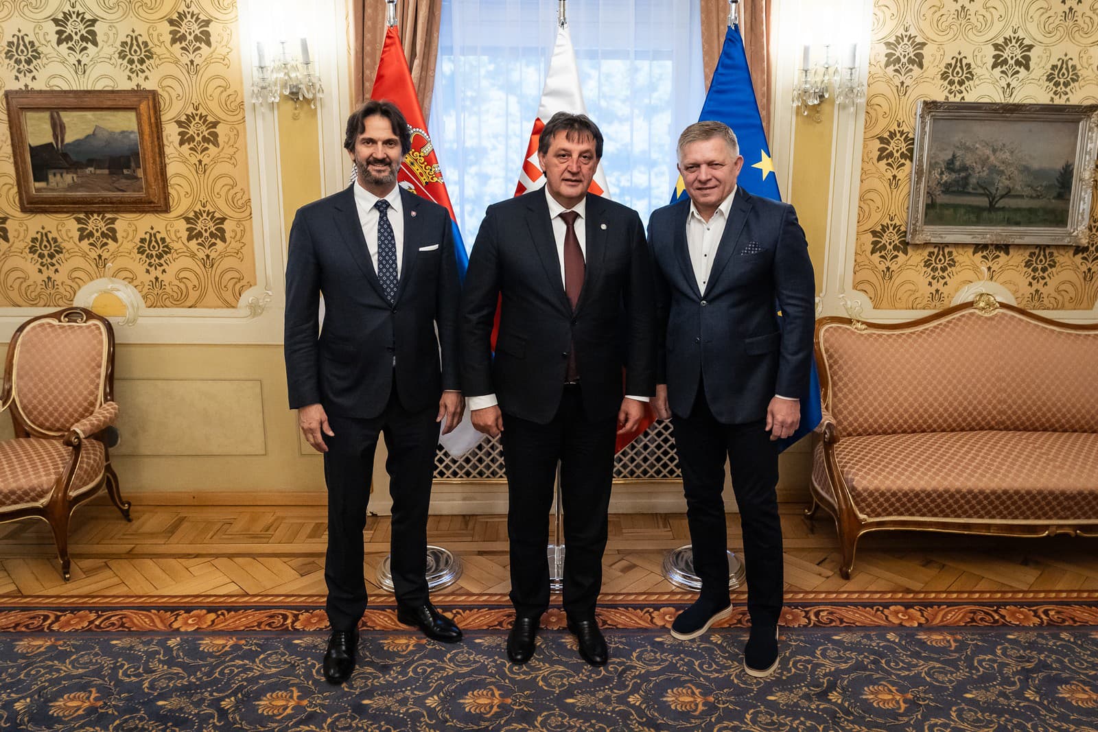 Robert Kaliňák, Bratislav Gašić a Robert Fico