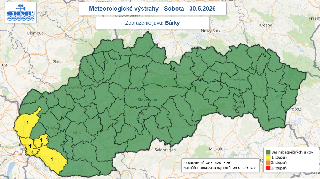 Na Slovensko smerujú BÚRKY,
