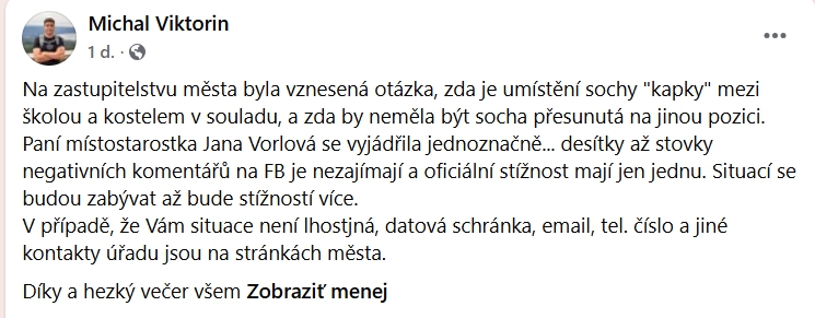 Kvapka vody? Socha vzbudila