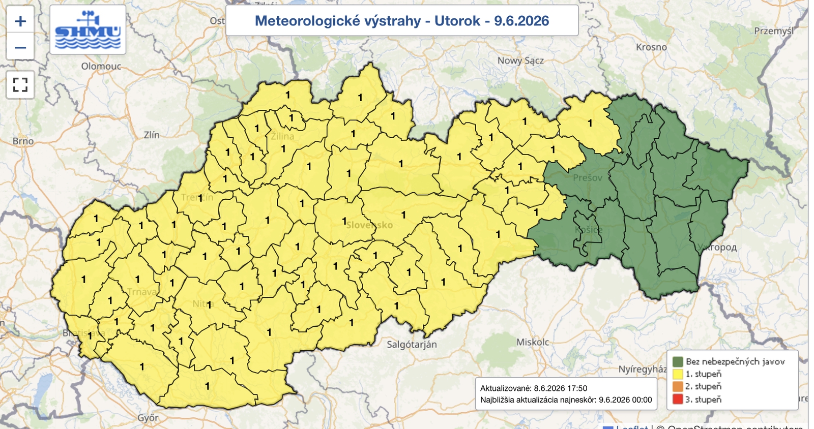 Meteorológovia varujú pred utorkovými
