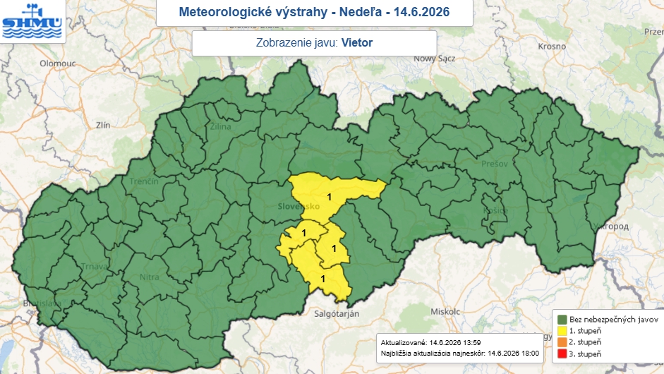 Meteorológovia varujú pred vetrom: