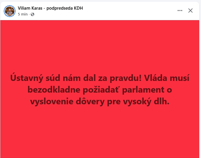 MIMORIADNE Ústavný súd ROZHODOL