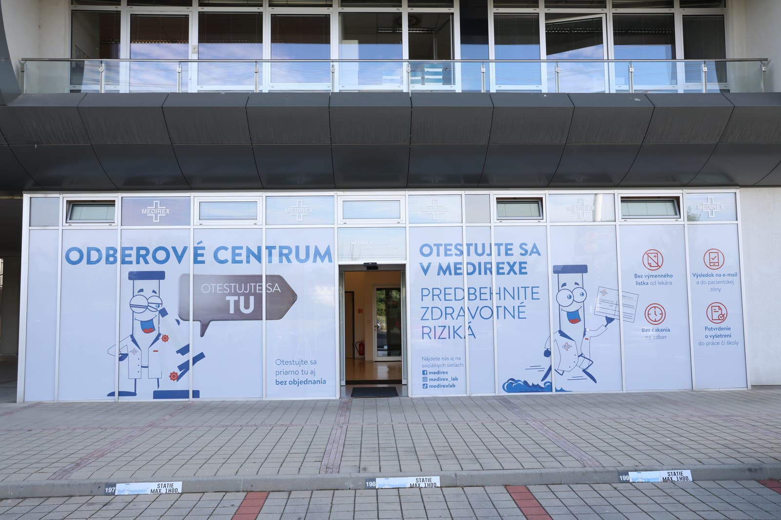 Pohľad na odberové centrum spoločnosti Medirex