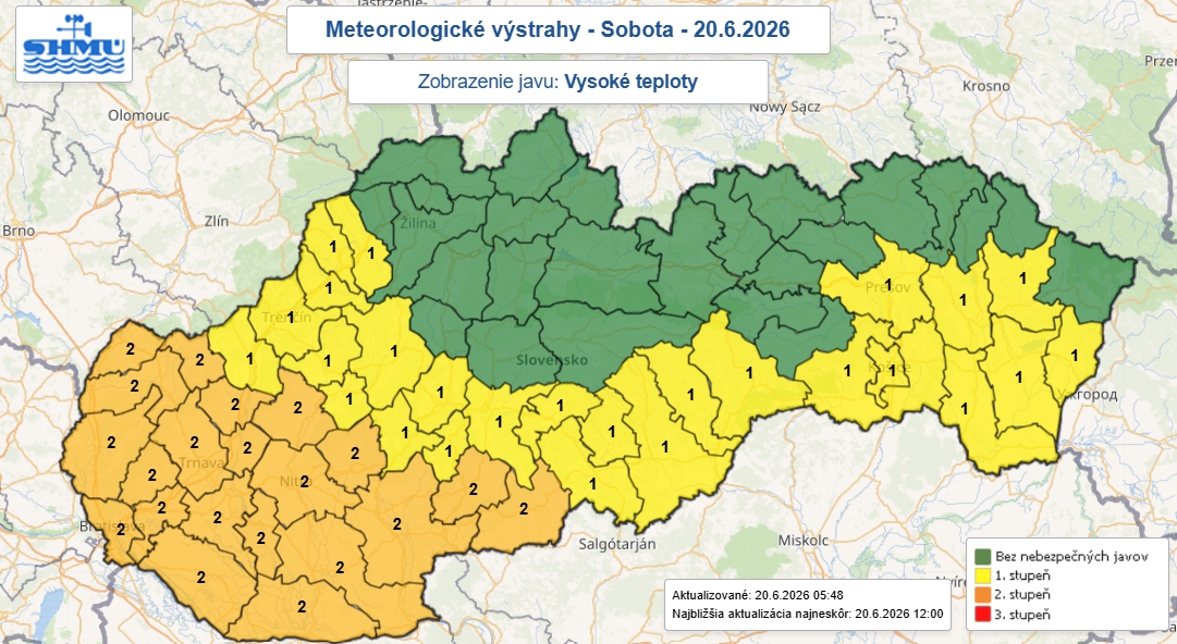 Slovensko čakajú TRÓPY, večer