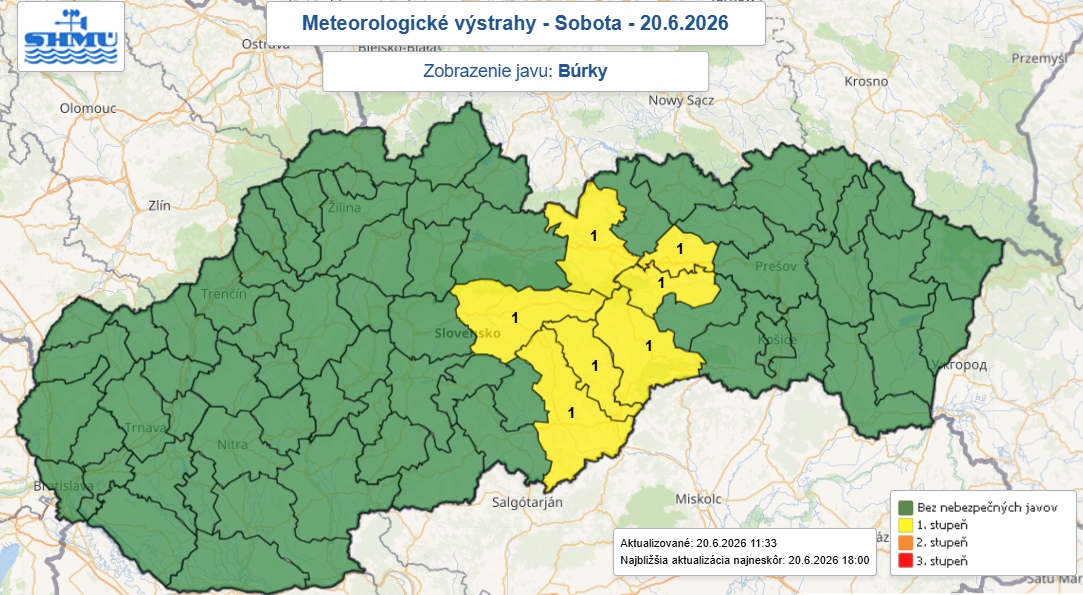 Slovensko čakajú TRÓPY, večer