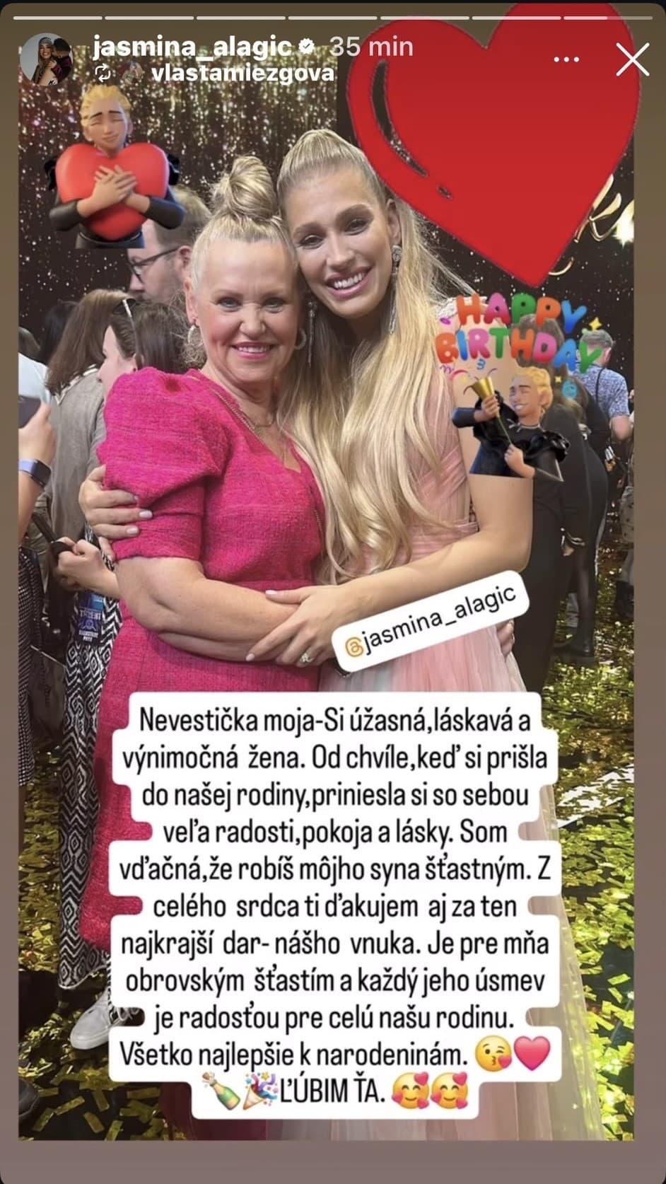 Rytmusova mama adresovala svojej neveste krásne slová.