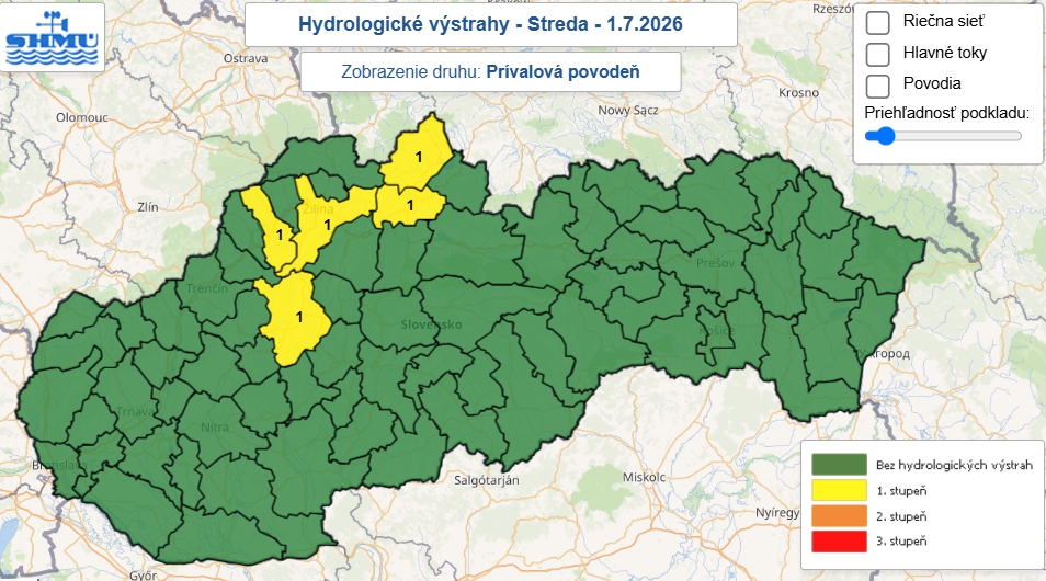 Hrozba prívalových povodní na