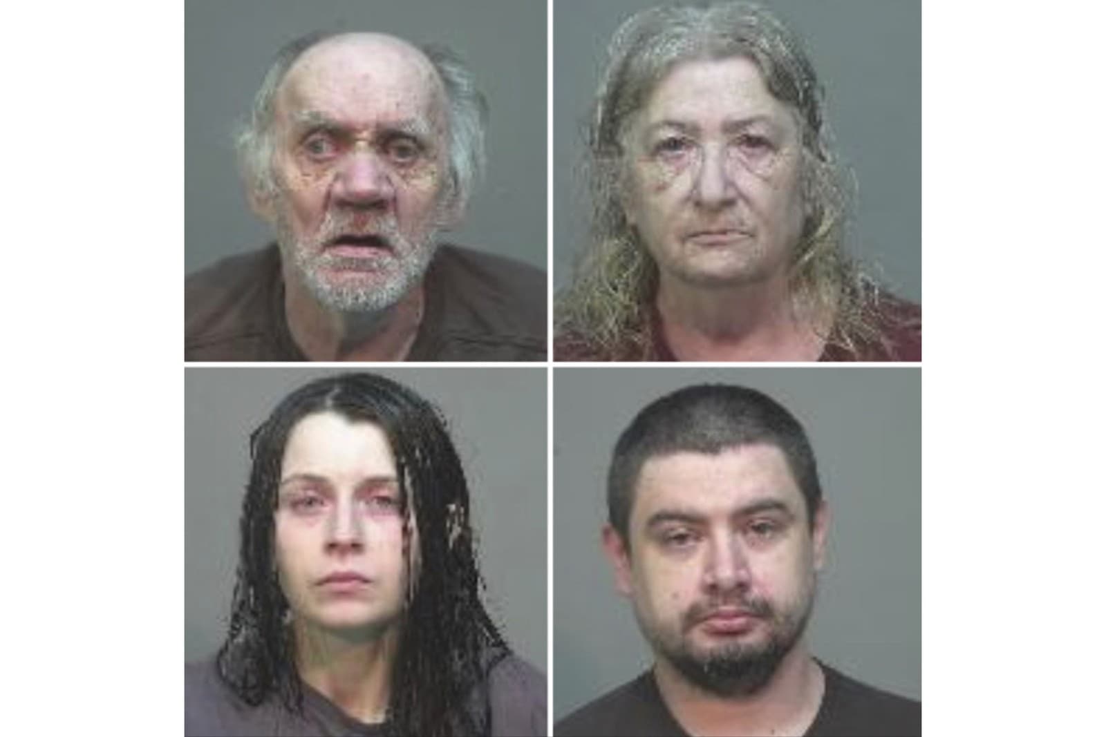 Táto kombinácia nedatovaných fotografií z rezervácie poskytnutých väznicou Southeastern Ohio Regional Jail zobrazuje v smere hodinových ručičiek od ľavého horného rohu Garyho Sidersa st., Christine Sidersovú, Elizabeth Sidersovú a Garyho Sidersa ml.