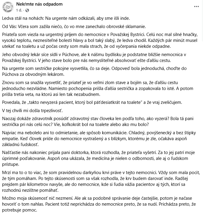 DRÁMA na urgente na