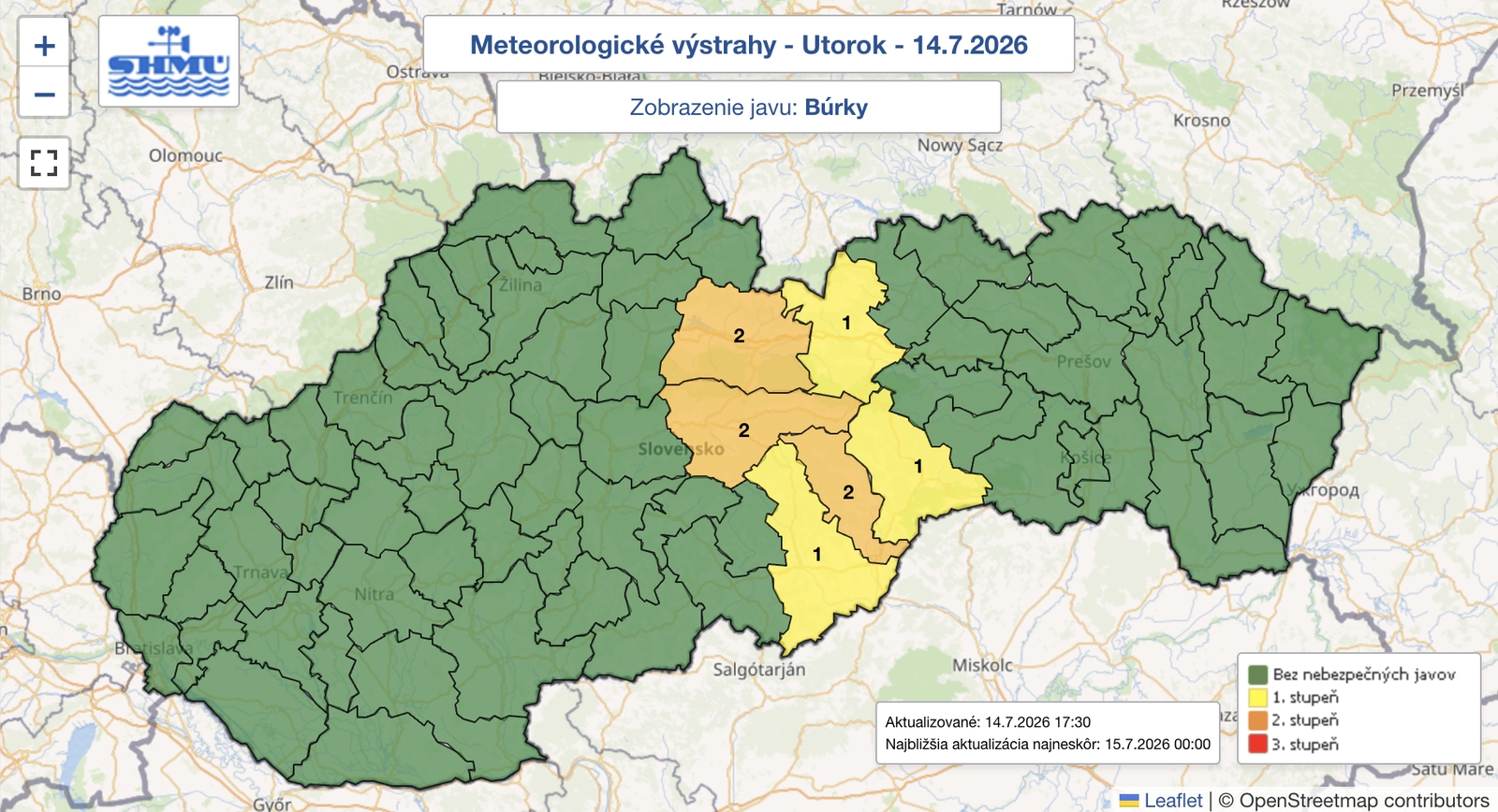 Pozor na búrky: Meteorológovia