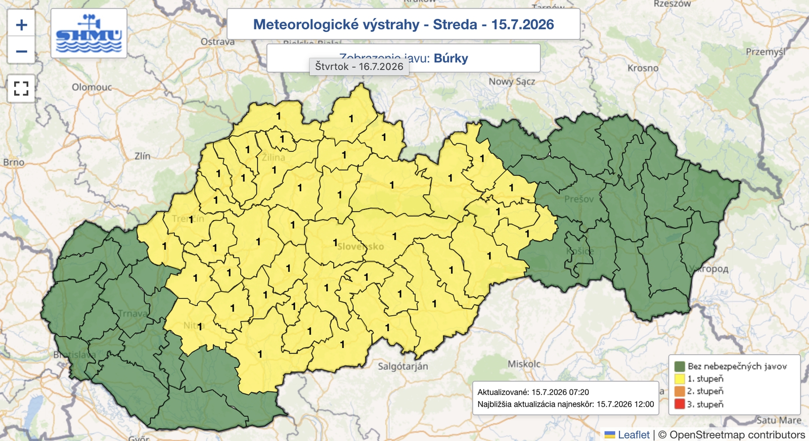 Slovensko zasiahnu búrky: Meteorológovia