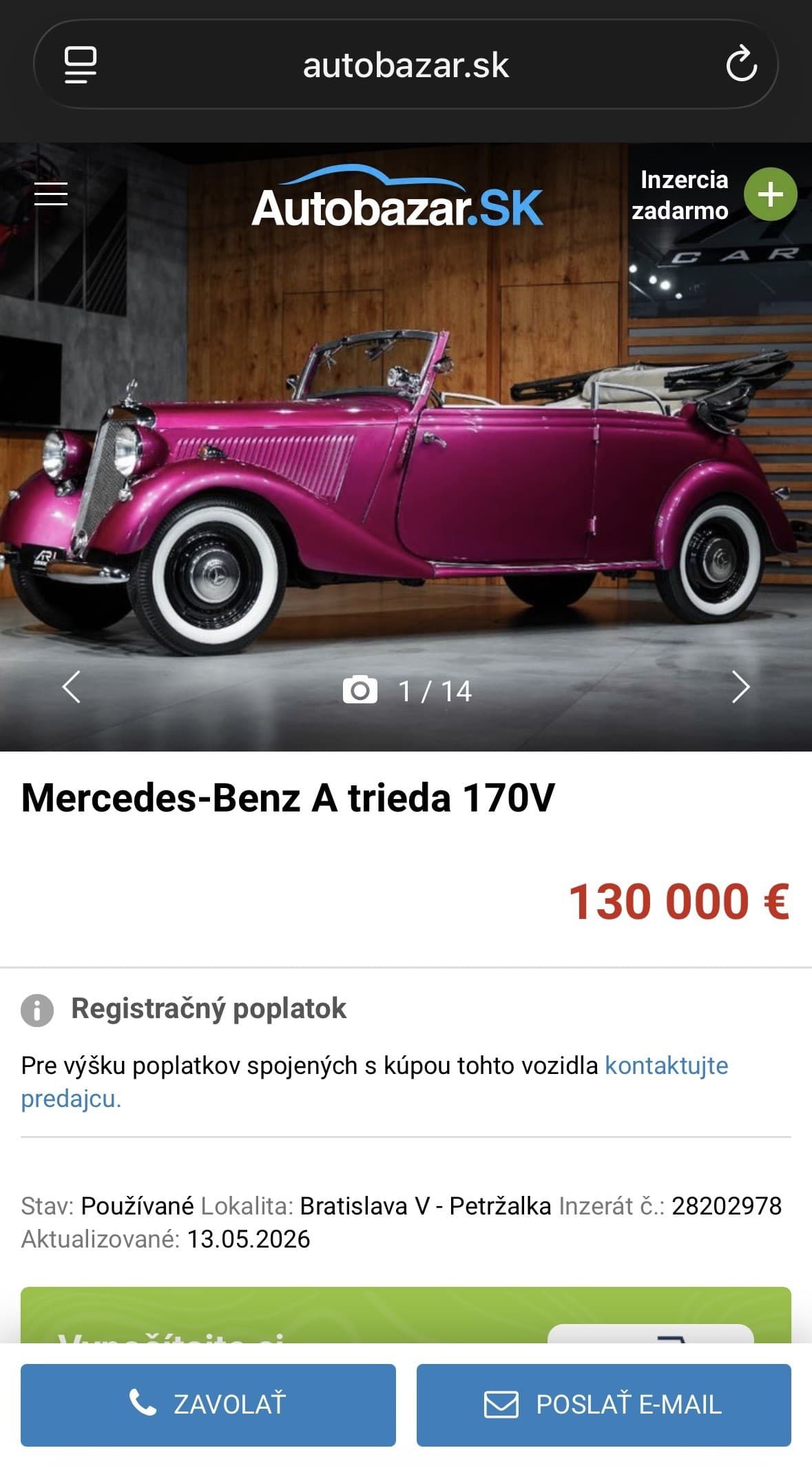 Helgino auto z Dunaja