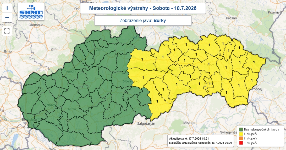 Meteorológovia varujú pred búrkami: