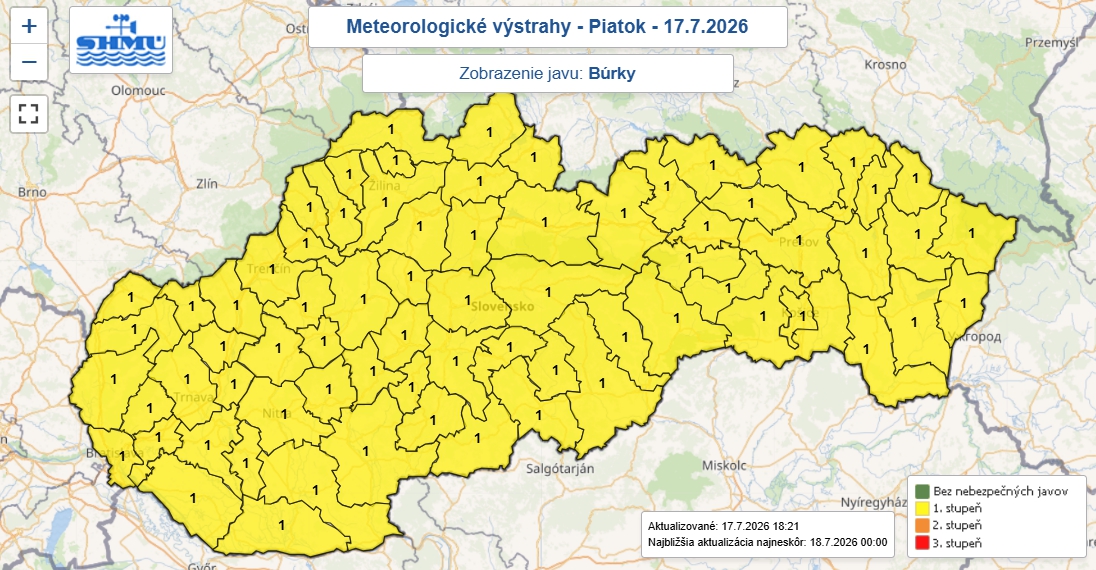 Meteorológovia varujú pred búrkami: