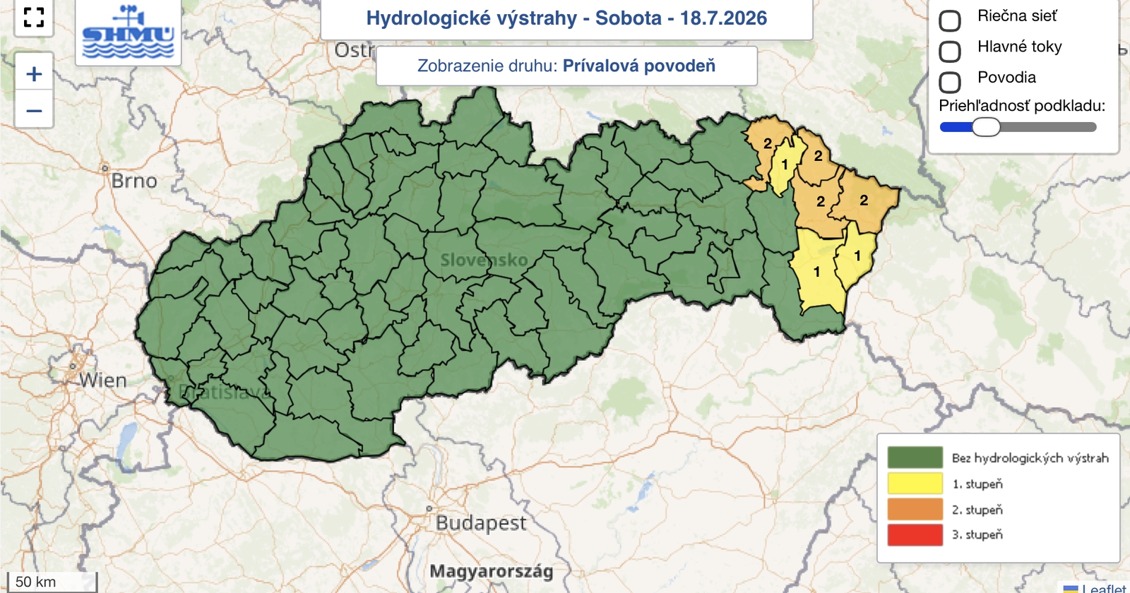 Východ Slovenska ohrozujú prívalové