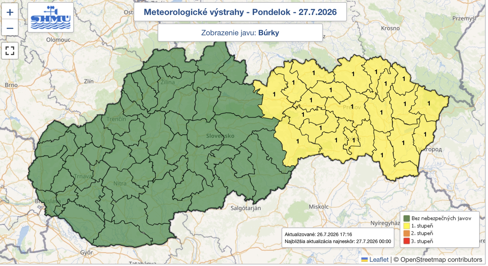 Meteorológovia varujú: Východ Slovenska