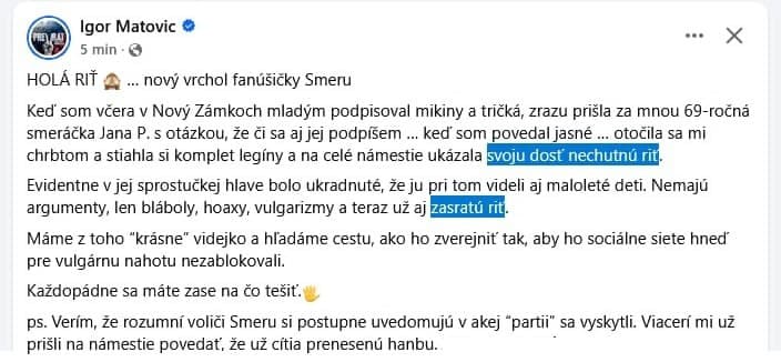 Šokovaný Matovič v Nových