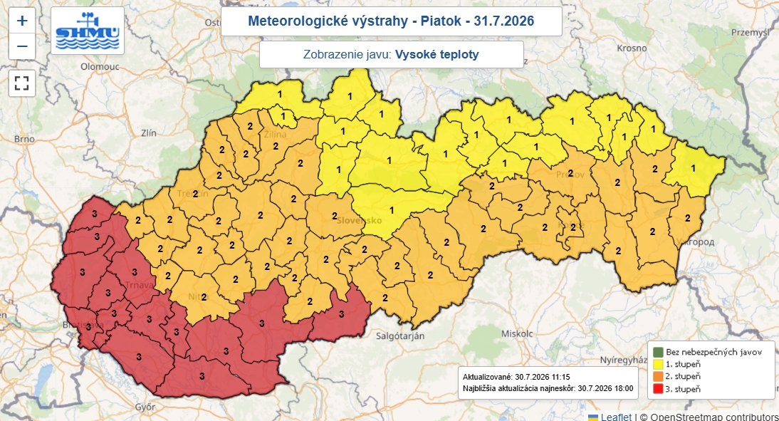 Meteorológovia varujú: Na piatok