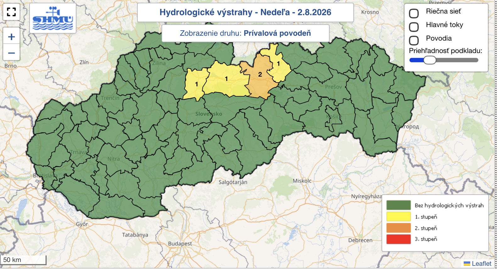 Sever Slovenska ohrozujú prívalové