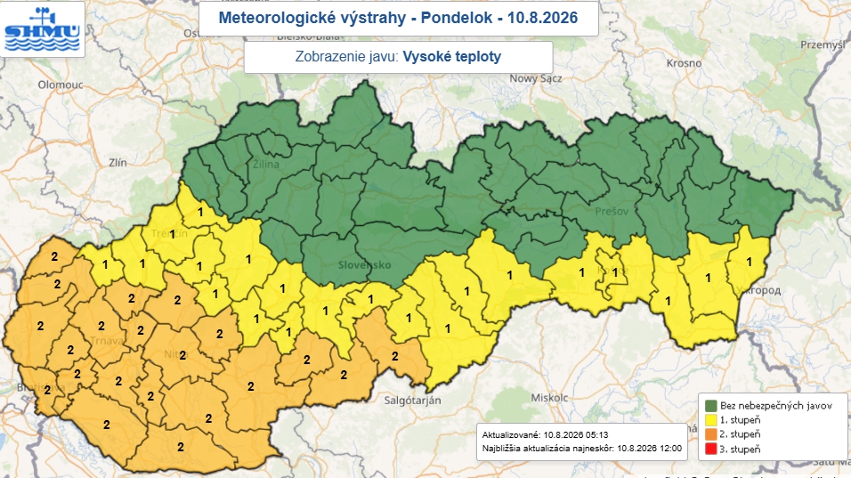 Slovensko aj dnes čakajú