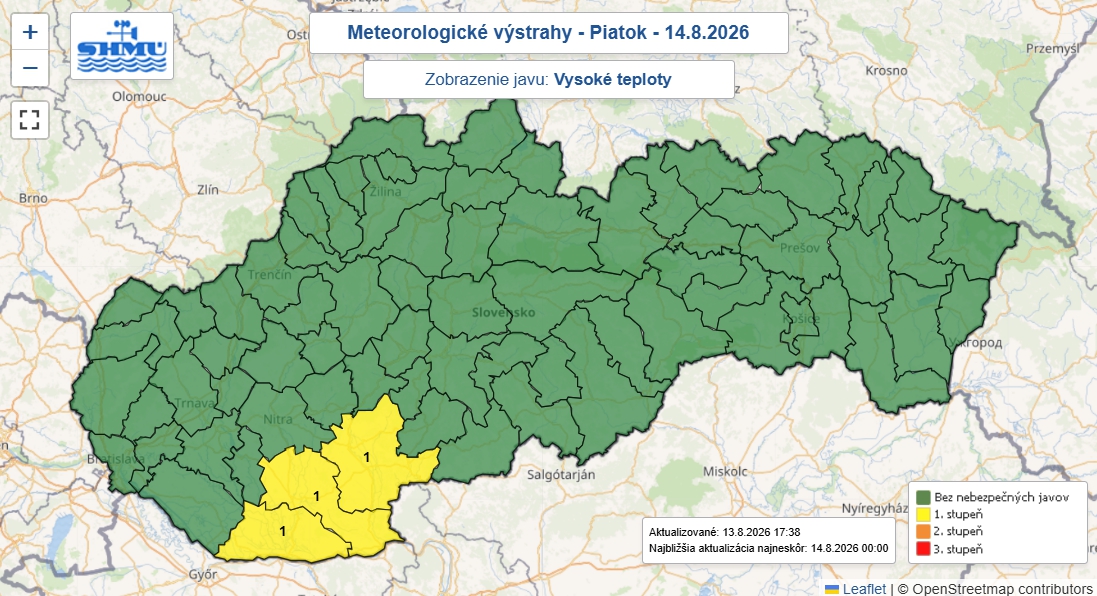 V okresoch Komárno, Levice