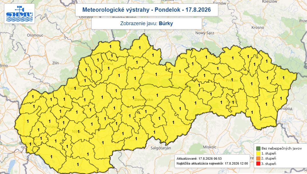 Studený front je TU,