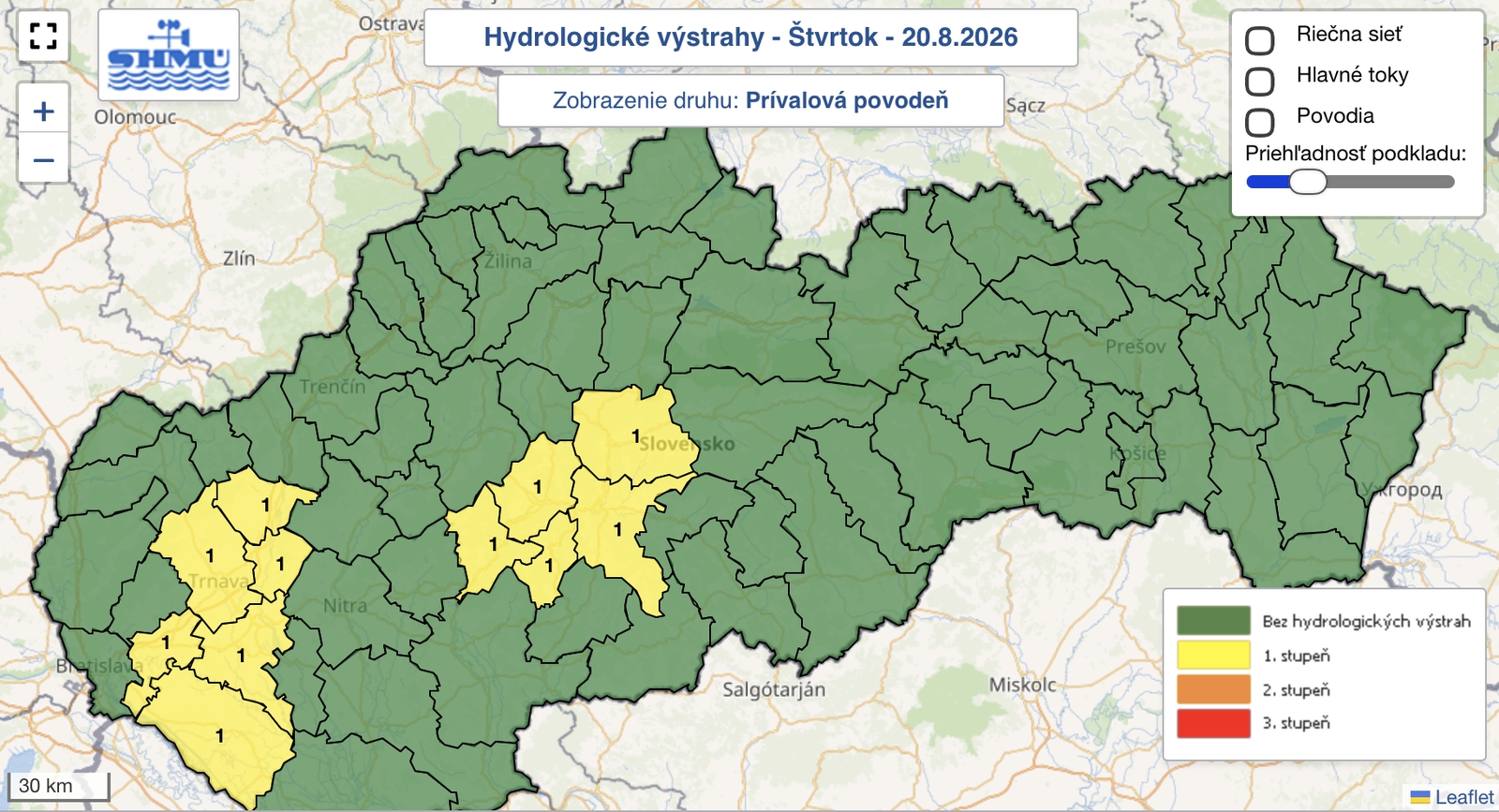 Povodne môžu zasiahnuť viacero