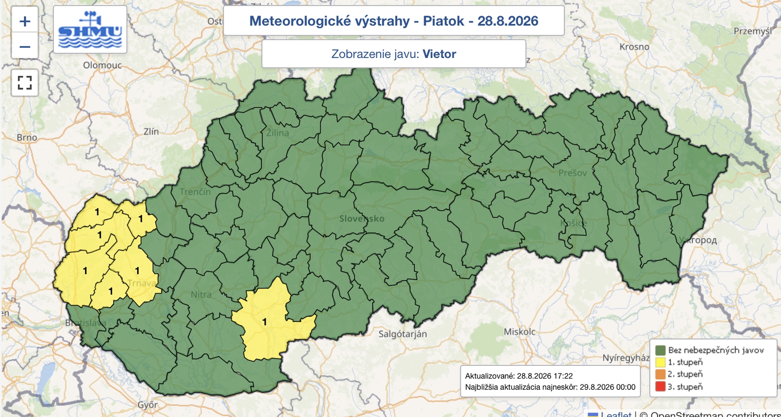 Na západe Slovenska sa
