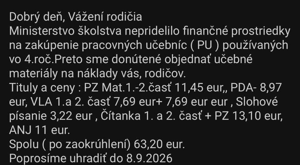 Rodičov zaskočili správy zo