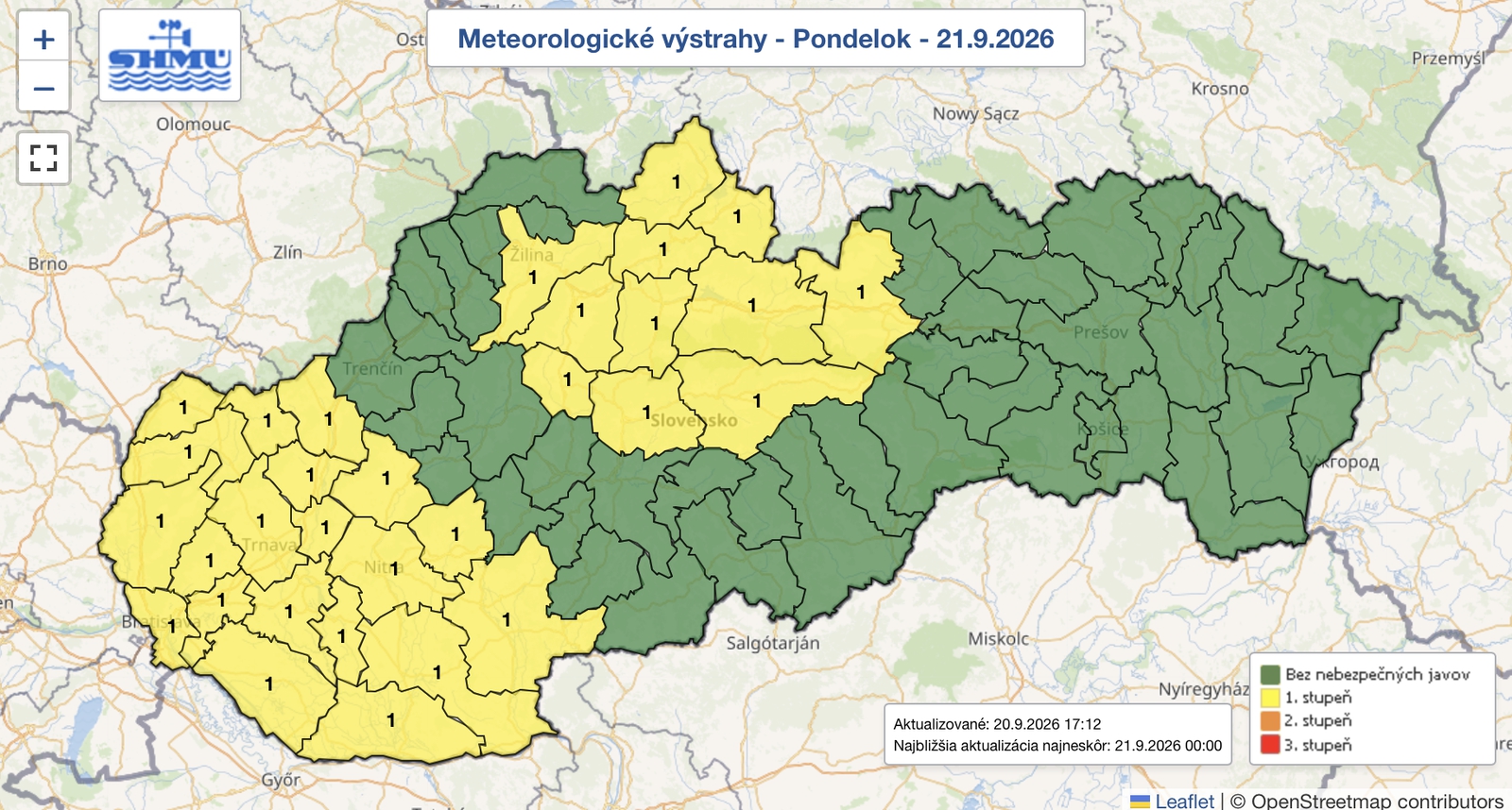 Počasie sa v pondelok