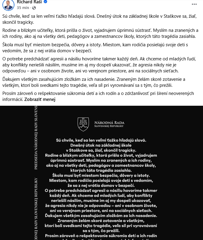 PRVÉ reakcie na čierny