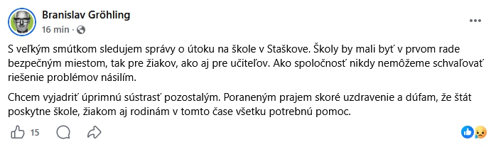 PRVÉ reakcie na čierny