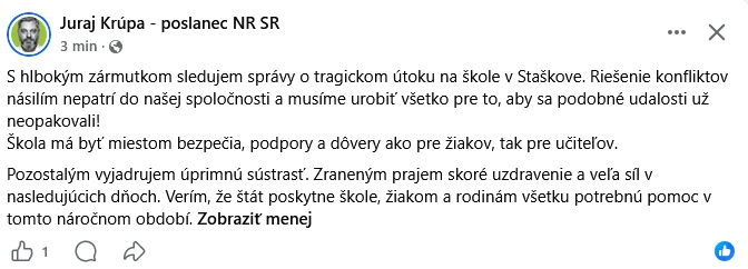 PRVÉ reakcie na čierny