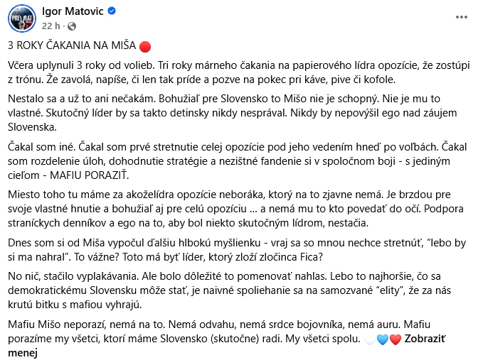 Jednota opozície KRÍVA aj