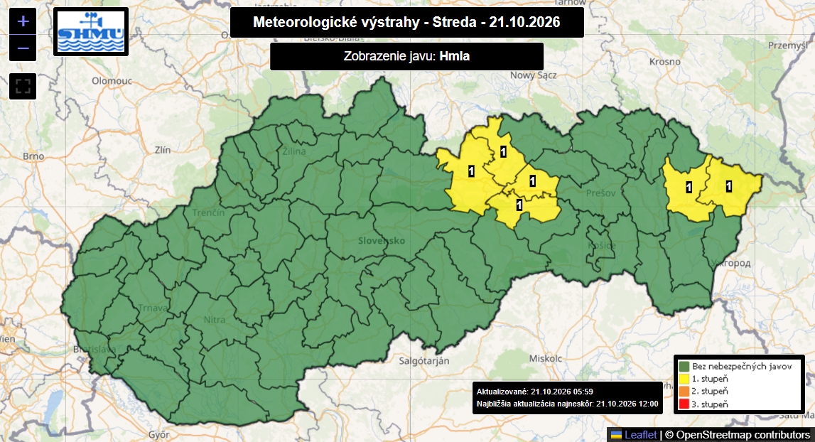 Slovensko potrápi vietor na