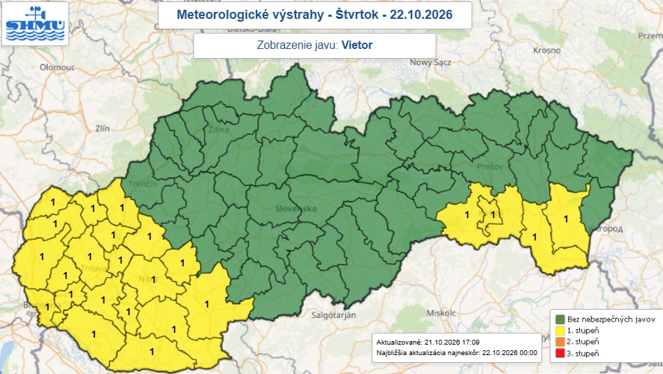Meteorológovia vydali varovanie pre