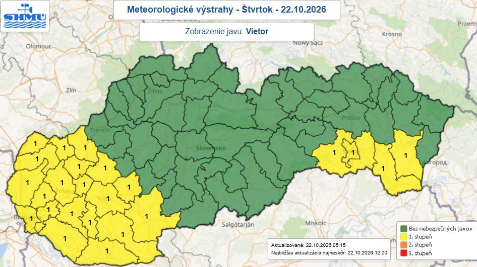 Slovensko potrápi silný vietor:
