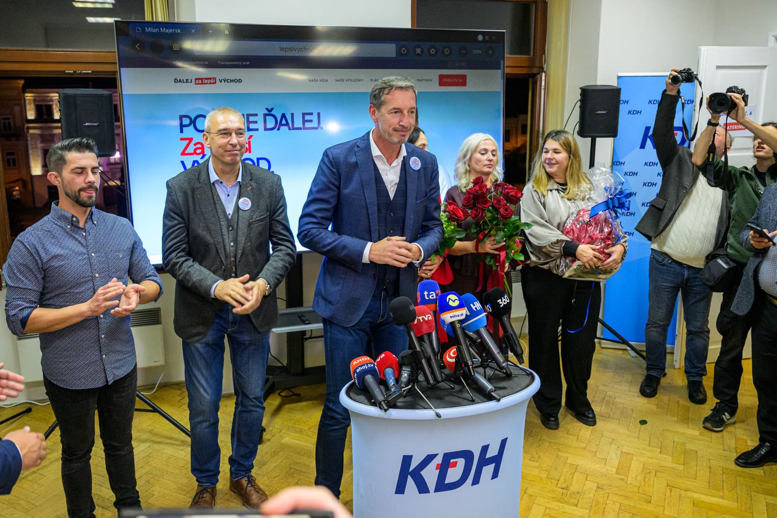 Súčasný predseda Prešovského samosprávneho kraja (PSK) a kandidát na post predsedu PSK Milan Majerský (KDH - Kresťanskodemokratické hnutie, Hnutie Slovensko, Sloboda a Solidarita, Za ľudí, Konzervatívci - Kresťanská únia, Progresívne Slovensko) 