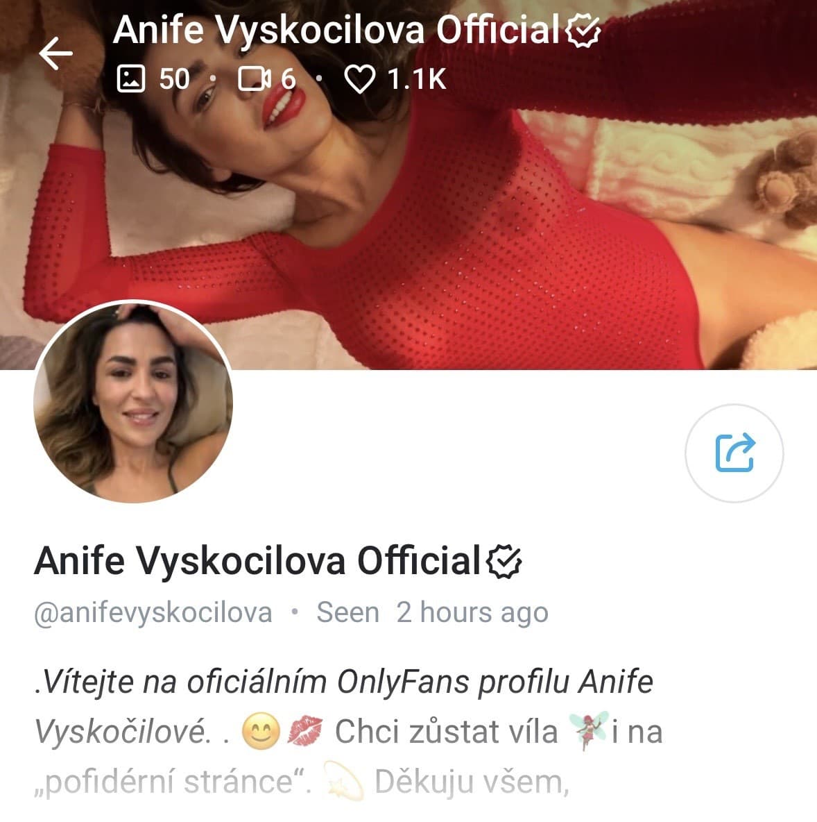 Anife Vyskočilová na OnlyFans