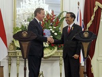 David Cameron a prezident Indonézie Joko Widodo