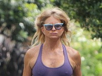 Goldie Hawn spod tielka presvitali bradavky. 