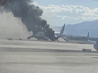 Na letisku v Las Vegas horelo lietadlo