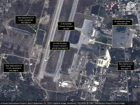 Ruská technika na letisku v Latakii.