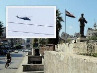 Nad Latakiou vidno lietať ruské vrtuľníky.
