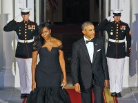 Michelle Obama bola ozdobou nielen svojho manžela, ale aj celého slávnostného večera. 