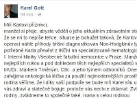 Správa o rakovine Karla Gotta sa objavila začiatkom novembra na oficiálnom facebookovom profile legendárneho speváka. 
