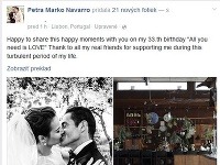 Petra Marko informovala o svojej svadbe na Facebooku. 