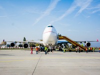 Boeing 747-400SF (tzv. Jumbo) Slovenskej leteckej spoločnosti Air Cargo Global na bratislavskom Letisku Milana Rastislava Štefánika
